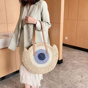 Fourre Tout En Osier Prix Du Sac Tissu a Main De Sortie Rotin Bois Perles Diamant Plage Poignee Tricot Coreen Paille Gaufre - Product Image 3