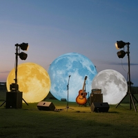 Ballon publicitaire géant gonflable pas cher en forme de planète avec lumière LED, en PVC Oxford, taille personnalisable – Modèle Lune