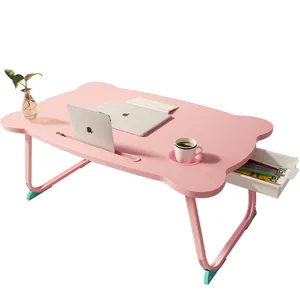 Grosir kecil meja siswa dengan laci-Meja Tempat Tidur Amazon Terlaris Dapat Disesuaikan, Meja Tulis Lipat Rumah, Meja Komputer Sederhana Di Asrama Siswa