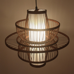 Lámpara colgante tejida de bambú, redonda, E27, LED de ahorro de energía, para casas de té, restaurantes, habitaciones privadas, casas de huéspedes - Product Image 5