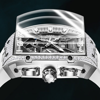 Herren Weinfass Vollautomatische Mechanische Uhr Luxus Sport Wasserdichte Herren Armbanduhr Analog Tourbillon Uhr