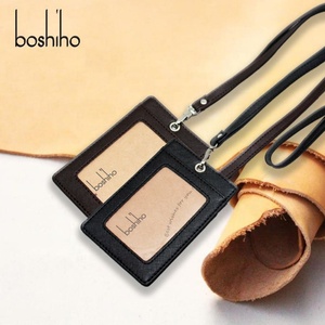 Boshiho Braided Neck Strap with <b>Key</b> <b>Chain</b> <b>Key</b> Ring Lanyard with Name ID Card <b>Leather</b> Badge Holder - Product Image 2