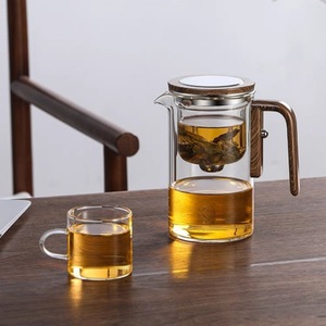 <span class=keywords><strong>Théière</strong></span> <span class=keywords><strong>magique</strong></span> en verre Enchanti de 600 ml et 800 ml, <span class=keywords><strong>théière</strong></span> en verre avec infuseur et poignée en bois, séparation du thé et de l'eau - Product Image 5
