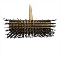 Brosse à long manche en bois et fil d'acier, robuste, industrielle, pour nettoyage de terrasses, élimination de la rouille et de la peinture, désherbage, OEM
