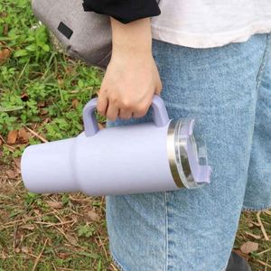 Light Blue Stainless Steel Tumbler <b>Straw</b> Double Wall Vacuum Insulated 6-12 Hours Thermal Insulation Spill Proof Eco-Friendly - Product Image 5