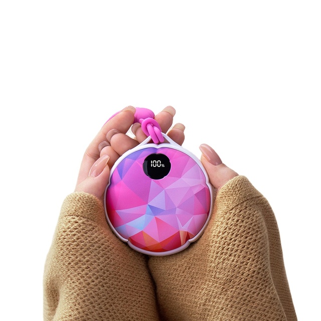 Cute Hand Warmer Wrist Strap Portable Winter Gift 5000-10000mAh Li-ion Battery Power Bank LED Display Night Light Rechargeable