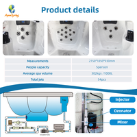 Bain à remous Balboa de forme ronde personnalisable, spas, jacuzzi, spa extérieur, 2 filtres pour bain à remous extérieur, 5 personnes, villa, jardin, hôtel