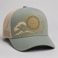Casquette Trucker Vintage à 5 Panneaux avec Broderie Haute Qualité, Visière en Mousse et Dos en Maille, Style West Coast Chicano Streetwear Urbain, Vente en Gros