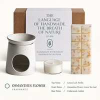 Bougie parfumée, blocs de cire de soja, décorations d'intérieur en céramique longue durée, ornements de mariage et d'anniversaire, boîte cadeau.