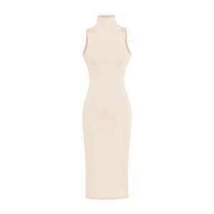 Vestido de cuello alto sin mangas estilo Pure Desire, vestido <span class=keywords><strong>VIP</strong></span> de primavera, nuevo, ajustado, adelgazante, de color liso, estilo Spice Girl, de longitud media. - Product Image 6
