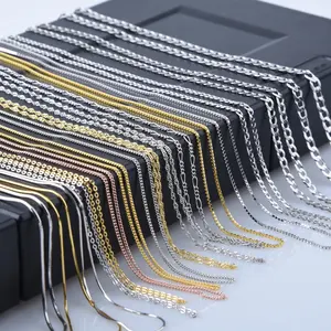 얇은 1.5mm 14-30 인치 순수 정품 925 스털링 실버 얇은 피가로 링크 체인 목걸이 여자 - Product Image 5