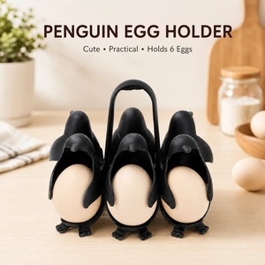 Juego de Soportes para Huevos de Pingüino, 6 Piezas, Apilables, Organizador de Huevos para Refrigerador, Cocedor de Huevos Cocidos - Product Image 2
