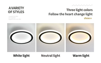 Plafonnier LED Nordique Moderne 18W 24W Haute Efficacité 120 lm/W 3 Températures de Couleur Modifiables Base en Fer pour Couloir, Hall d'Entrée et Appartement