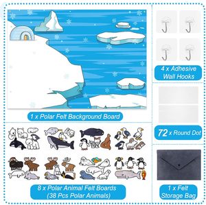 Nuevo Juego <span class=keywords><strong>de</strong></span> Juguetes Educativos <span class=keywords><strong>de</strong></span> Animales Polares del Océano Ártico para Niños en Edad Preescolar, Tablero <span class=keywords><strong>de</strong></span> Historias <span class=keywords><strong>de</strong></span> Fieltro para Actividades, Kit Interactivo - Product Image 2