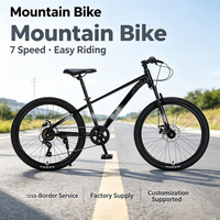 Vélo de montagne Hardtail 26 pouces, cadre en acier à haute teneur en carbone, frein à disque mécanique, unisexe, pour la conduite hors route