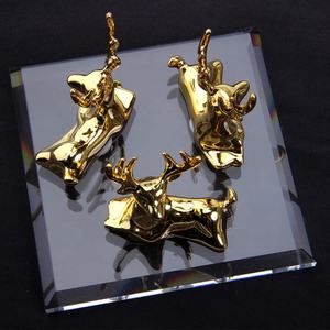 Boule de cristal de cerf horizontale carrée de conception moderne nouvelle base <span class=keywords><strong>en</strong></span> acrylique avec des sphères originales <span class=keywords><strong>en</strong></span> verre de jade et de pierre - Product Image 4