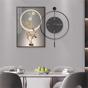 Décoration de salon, horloge murale abstraite nordique silencieuse, peinture décorative murale, horloge murale 3D, décoration de la maison, luxe - Product Image 6