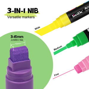 <span class=keywords><strong>Pennarelli</strong></span> Acrilici Colorati di Grande Formato <span class=keywords><strong>con</strong></span> Clip per Roccia, Metallo, Vetro e Tessuto, Disponibili OEM/ODM - Product Image 1