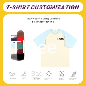 T-shirt pesante con collo in cotone 220g con Logo personalizzato abiti di classe Raglan manica corta tuta da lavoro <span class=keywords><strong>su</strong></span> <span class=keywords><strong>misura</strong></span> con Logo ricamato - Product Image 3