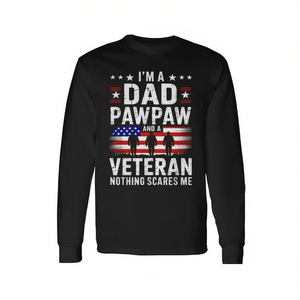 Camiseta de manga larga I'm A Dad Pawpaw And A Veteran, regalo del Día del Padre para el abuelo - Product Image 2