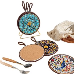 Sottopentola in Sughero con Stampa a Trasferimento Termico, in Ceramica Europea, Lucido, Protettivo, per Uso Domestico in Cucina e Decorazione Tavola - Product Image 2