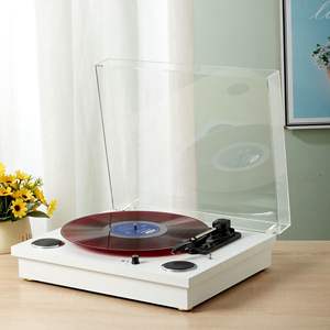 <span class=keywords><strong>Altavoces</strong></span> de aspecto Vintage, altavoz Bluetooth de música clásica <span class=keywords><strong>para</strong></span> <span class=keywords><strong>tocadiscos</strong></span>, reproductor de discos de vinilo de madera de diente azul portátil, fonógrafo - Product Image 4