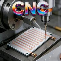 Plaque de refroidissement liquide pour batterie EV usinée sur mesure par CNC, tubes pressés, plaque de refroidissement en aluminium pour le refroidissement électronique