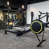 Máquina de remo de resistencia al viento, gimnasta plegable, equipo de Fitness comercial, ajuste de resistencia inteligente, estudio de gimnasio