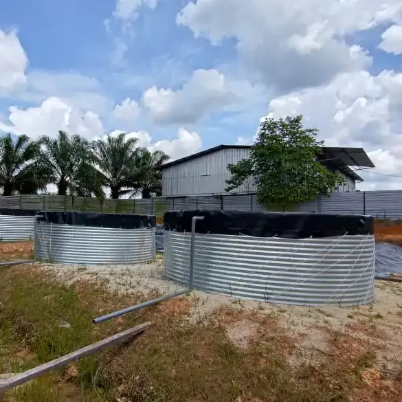 Wassertank aus verzinktem Wells tahl, runde Regenwasser sammlung für Regenwasser aufbereitung maschinen für Feuer fisch farmen