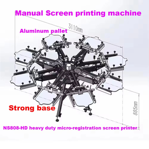 Máquina de Serigrafía Rotativa para Camisetas, Conjunto Completo de 8 Colores y 8 Estaciones, Manual, para Impresión Textil - Product Image 6