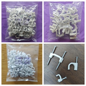 Anita Chất lượng cao Trắng nhựa Cable Clips Dễ dàng cài đặt tường chủ kẹp với vòng thép Nail Vòng tròn thiết kế - Product Image 2