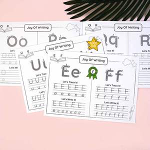 Livre d'autocollants à colorier pour la maternelle et la préscolaire, cahier d'exercices de traçage des lettres de l'alphabet et d'écriture manuscrite pour enfants - Product Image 3