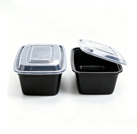 Boîte alimentaire rectangulaire jetable de 750 ml de qualité alimentaire à prix d'usine, idéale pour la préparation de repas à emporter en restaurant, avec couvercle