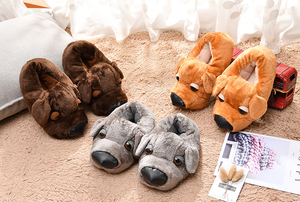 Coppia Cute Warm Indoor Animal Shoes Cartoon Type peluche Dog Indoor Slipper - Product Image 5