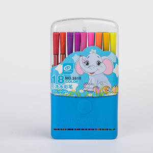 Children's Art Painting Graffiti Color Pen 12 18 24 Colors Barrel <b>Washable</b> Watercolor <b>Marker</b> Pen Custom - Product Image 1