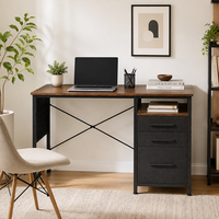 Bureau de travail moderne avec armoire de rangement latérale, table d'ordinateur fonctionnelle pour bureau à domicile et salle d'étude