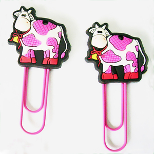 Custom Cheap Promotional Gifts PVC 2D Paper Clip Bookmarks for Kids Creative Gifts