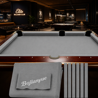 Kit de rechapage de table de billard gris étain avec 6 bandes de rebordage pour club de luxe