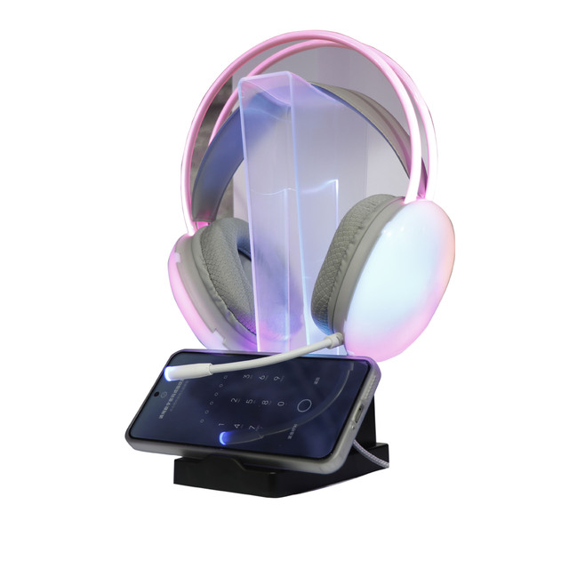 RGB Gaming Headset Stand Holder with Rhythm Blinking Effect Sensor Desk Mount USB HUB PORT OEM Game Accessories