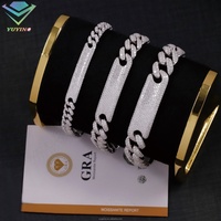 Nuevo Brazalete Tipo Reloj con Incrustaciones de Diamantes Moissanite VVS, Plata de Ley S925, Brazalete Cubano