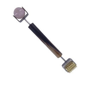 Thiết Kế Mới Tự Nhiên Rose Quartz Mặt Lăn Và Thép Không Gỉ Derma Kim - Product Image 2