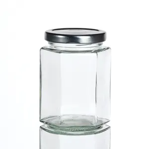 Vente en gros 250g 500g 700g 1000g emballage de miel pot de miel transparent pot de confiture en verre conserves de cornichons pot en verre