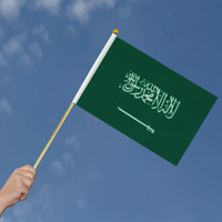 Impresión de Banderas Personalizadas, Bandera de Arabia Saudita de Poliéster para Sostener en la Mano, Bandera de Arabia Saudita con Asta para Sostener en la Mano