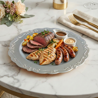 Assiettes jetables en plastique élégantes à bordure en dentelle pour les événements de restauration, les fêtes et les services de traiteur