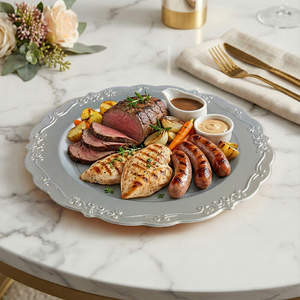 <span class=keywords><strong>Piatti</strong></span> Monouso in Plastica con Elegante Bordo in Pizzo per Catering, Eventi, Feste e <span class=keywords><strong>Servizio</strong></span> di Ristorazione - Product Image 4