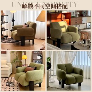 Koala Single Sofa Chair French Cream Style Living Room Leisure Chair Retro Designer Armchair - Product Image 4