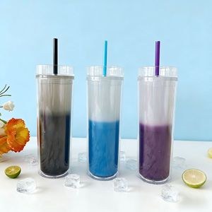 Vaso de Viaje Ombre de 500ml con Cambio de Color, Doble Pared, Degradado, Portátil, Antiderrames, Libre de BPA, Resistente a Altas Temperaturas, PP - Product Image 6