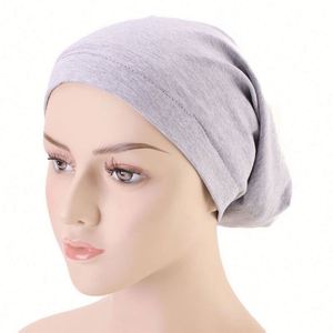 Paquete de 5 Gorros de Dormir de Punto Fino de Algodón Elástico Suave con Forro de Seda, Gorro Tipo Beanie para Mujeres con Cabello Natural - Product Image 1