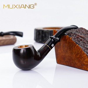Muxiang Briarwood Smoking Pipe Bent Apple Shape Handmade Solid Wood Tobacco Pipe For Cigarette Use - Product Image 2