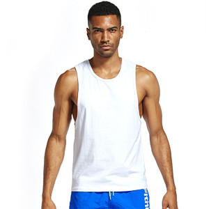 <span class=keywords><strong>Homme</strong></span> Sans Manches Coton Gilet De Gymnastique D'OEM Blanc Personnaliser Logo Broderie Compression D'entraînement Débardeurs Musculaires - Product Image 3